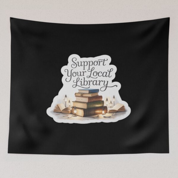 Item preview, Support Your Local Library Books Reading Librarian Bookshelf 001 designed and sold by sadedream.