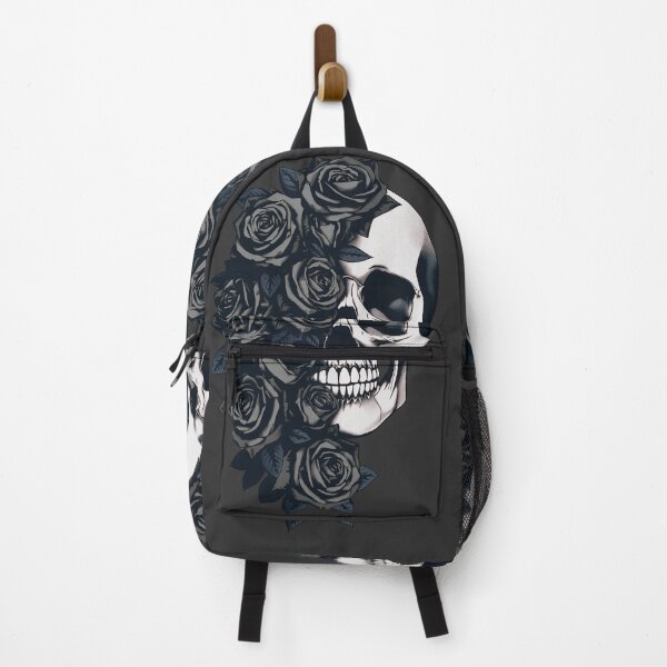 Item preview, A human skull partially obscured by a veil of roses — half face skeletal, half floral. Elegant, gothic, fashion-forward. designed and sold by Shoot-The-Moon.