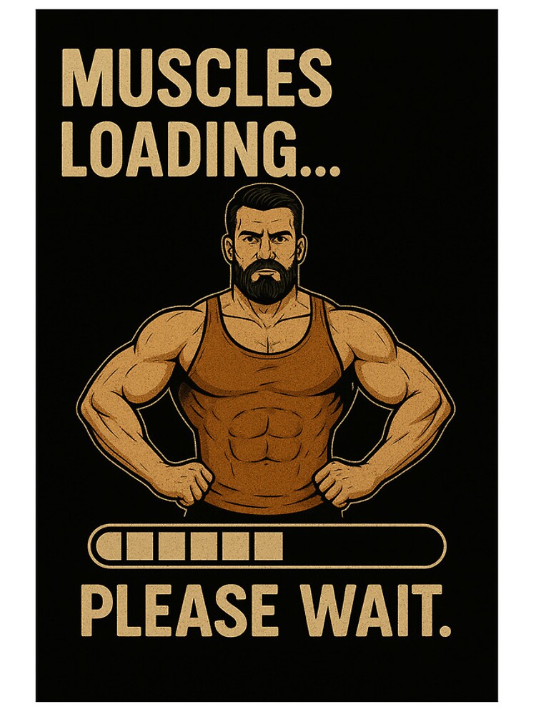 Thumbnail 4 of 4, iPhone Case, Muscles loading… please wait." designed and sold by RiggsBubble.