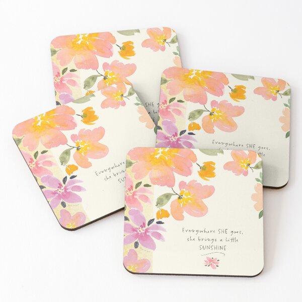 Item preview, Bright Hand Painted Loose Watercolor Florals with Quote designed and sold by Terri Conrad.