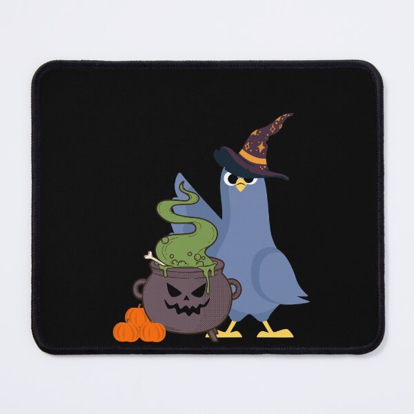 Item preview, Witchy Wings a pigeon at a cauldron like a witch designed and sold by LiliDedula.