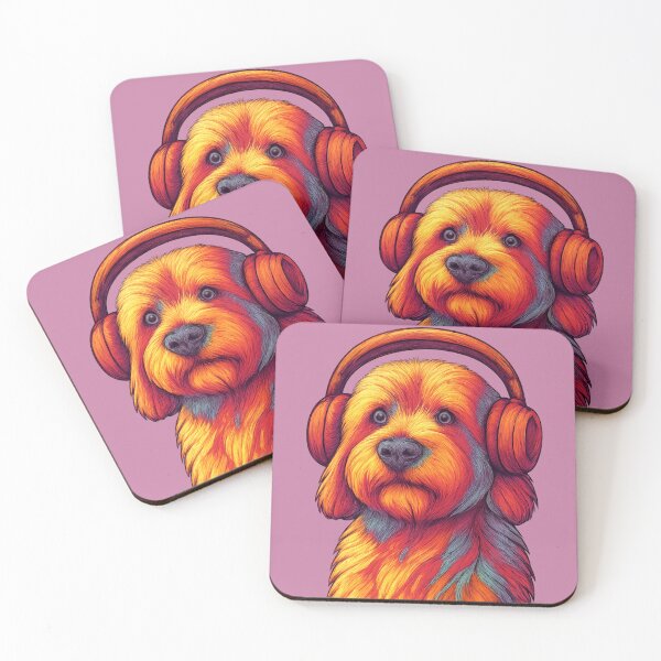 Item preview, Colorful Music Dog – Vibrant Headphones & Artistic Vibes. Chien Musical Coloré – Casque Géant & Énergie Artistique designed and sold by Drawingshirts.