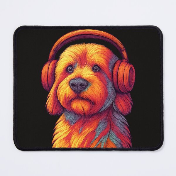 Item preview, Colorful Music Dog – Vibrant Headphones & Artistic Vibes. Chien Musical Coloré – Casque Géant & Énergie Artistique designed and sold by Drawingshirts.