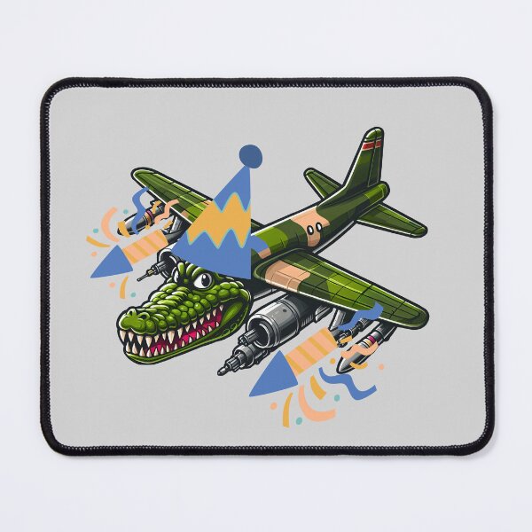Item preview, Bombardiro Crocodilo Birthday Edition – Brainrot Meme with Party Hat and Fireworks designed and sold by EmeraldeaArt.