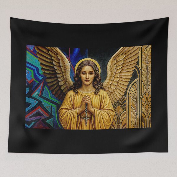 Item preview, Pop Art Golden Colorful Art Deco  and grafitti Angel  designed and sold by Helios Be. Lavsh.