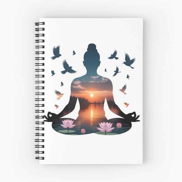Item preview, Meditating Yogi Double Exposure Lotus Pose Silhouette with Sunrise designed and sold by martindesignden.
