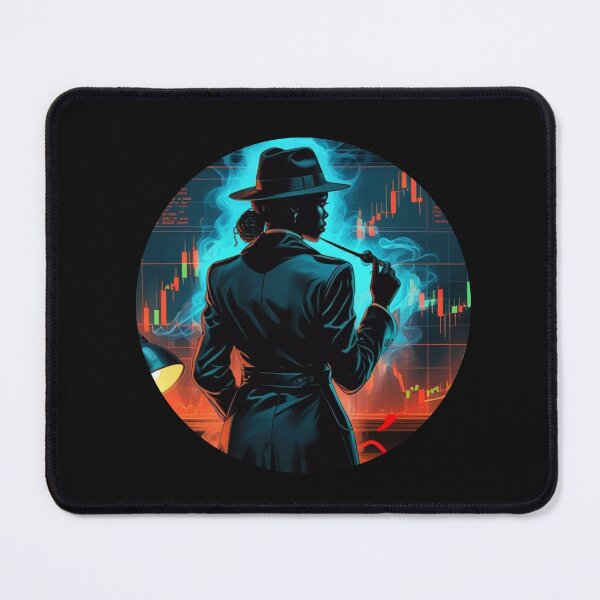 Item preview, Trading Detective – Female Investigator in front of charts (Finance & Mystery Art) designed and sold by Jennah.