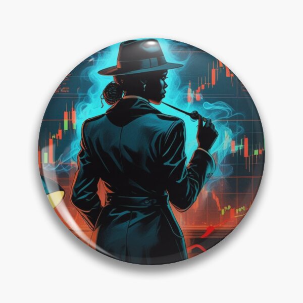Item preview, Trading Detective – Female Investigator in front of charts (Finance & Mystery Art) designed and sold by Jennah.