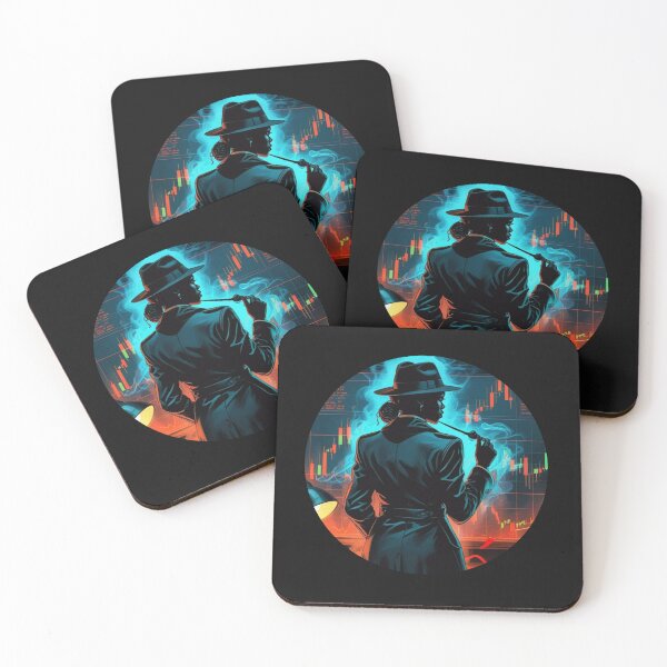 Item preview, Trading Detective – Female Investigator in front of charts (Finance & Mystery Art) designed and sold by Jennah.