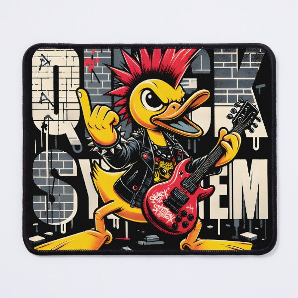Item preview, Quack the System Punk Rock Duck with Guitar - Edgy Street Art Design designed and sold by AV.