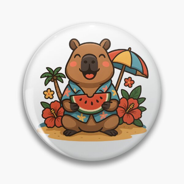 Item preview, Capybara Eating Watermelon designed and sold by FunnySignalStudio.