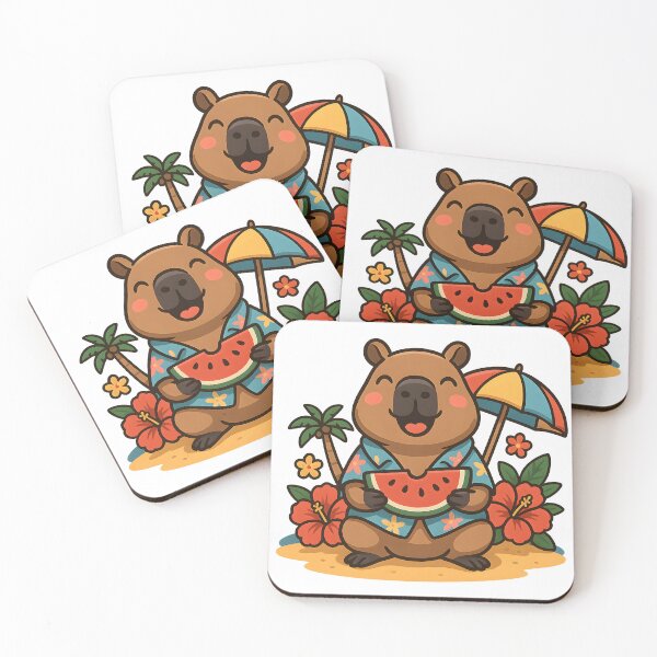 Item preview, Capybara Eating Watermelon designed and sold by FunnySignalStudio.