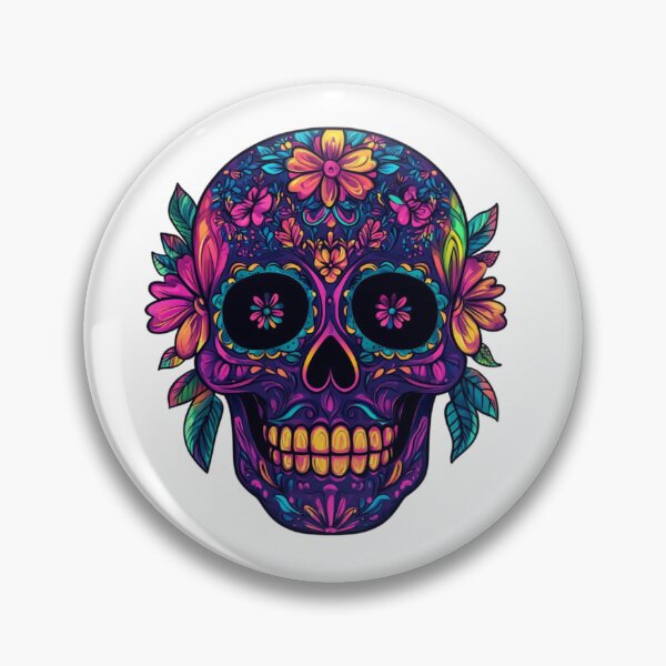 Item preview, Dark skull with colorful flowers designed and sold by JonysCreativeDesigns.