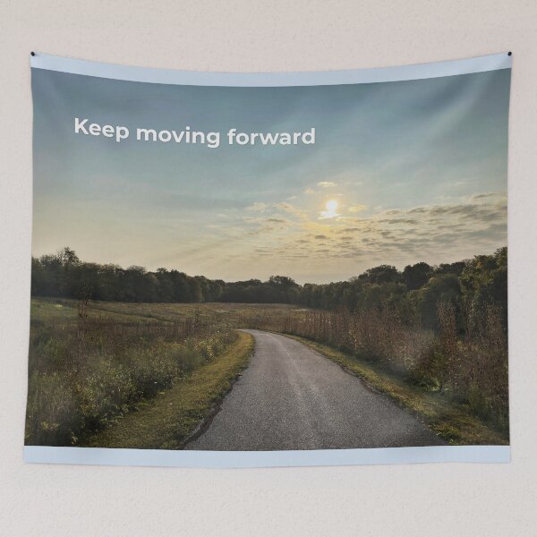 Item preview, Keep Moving Forward – Sunrise Road Quote designed and sold by Dynahgrl.