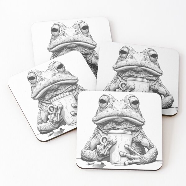 Item preview, “Coffee Frog Mood” designed and sold by AlexLineArt.