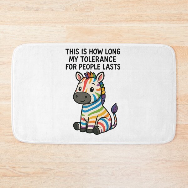 Item preview, Cute Rainbow Zebra - This is How Long My Tolerance for People Lasts designed and sold by Prints-by-Olaf.