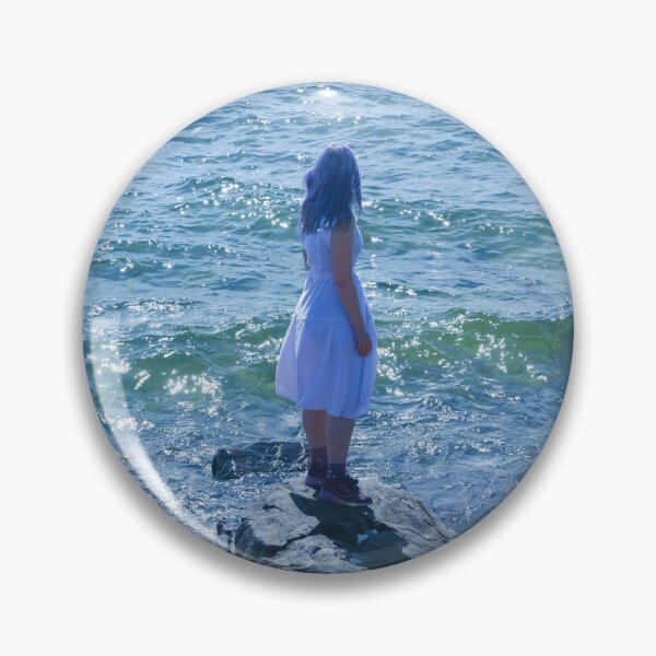 Item preview, Dreamy Girl by the Sea with Blue Hair designed and sold by creativevandal.