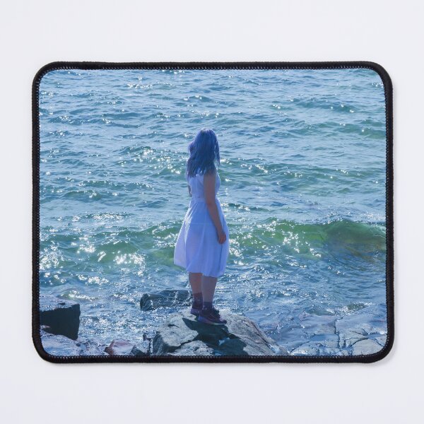 Item preview, Dreamy Girl by the Sea with Blue Hair designed and sold by creativevandal.