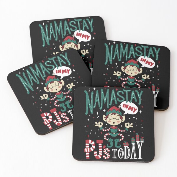 Item preview, Namastay in my Pj's - Funny Yoga Christmas Elf designed and sold by darcyselo.
