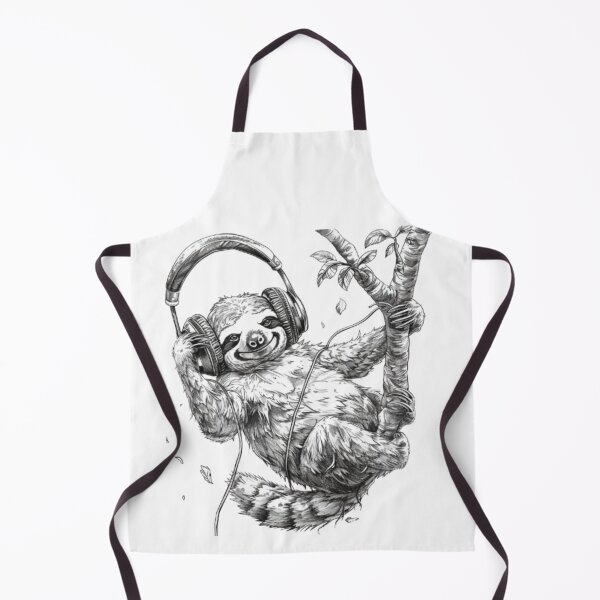 Item preview, “Chill Sloth With Headphones” designed and sold by AlexLineArt.