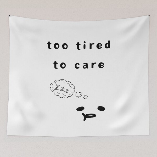 Item preview, Too Tired to Care – Funny Low Battery Club Poster designed and sold by mintmono-studio.