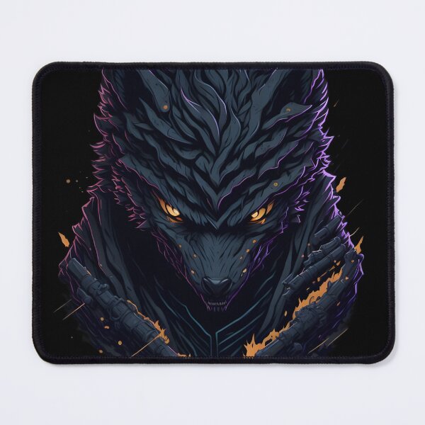 Item preview, Dark Demon Wolf – Evil Assassin Beast Illustration | Gothic Fantasy Poster & Sticker designed and sold by CRAWO.