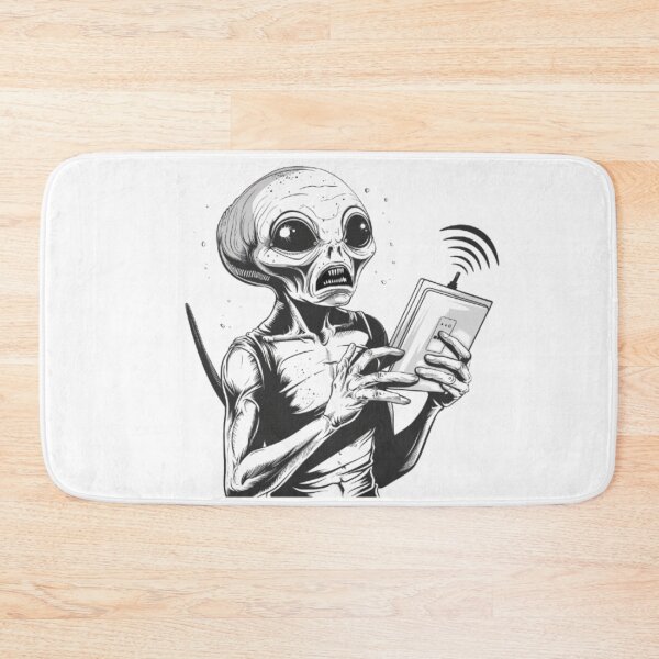Item preview, “Confused Alien With WiFi Router” designed and sold by AlexLineArt.