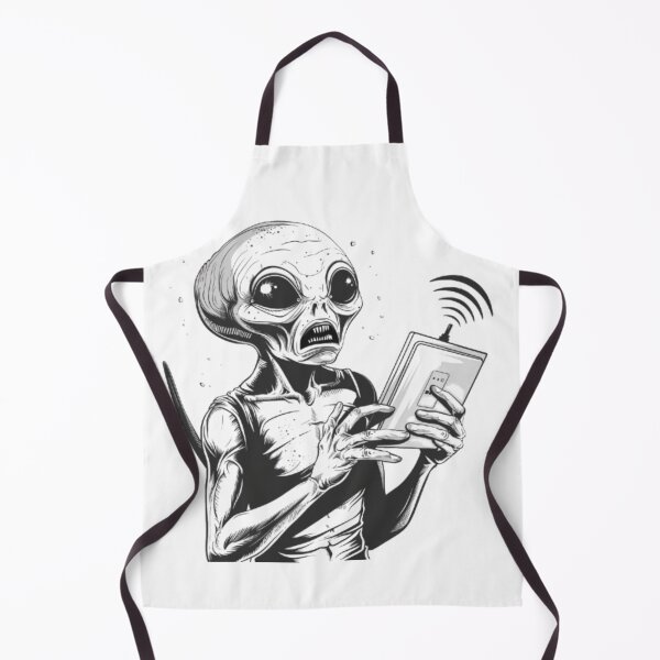 Item preview, “Confused Alien With WiFi Router” designed and sold by AlexLineArt.