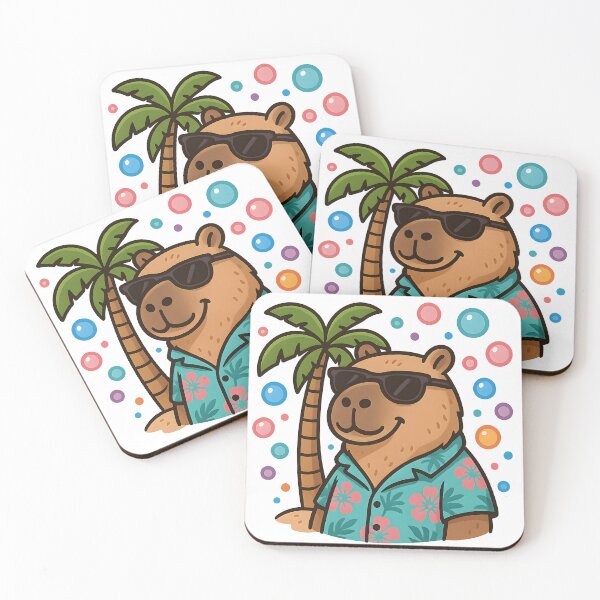 Item preview, Tropical Capybara with Sunglasses designed and sold by FunnySignalStudio.