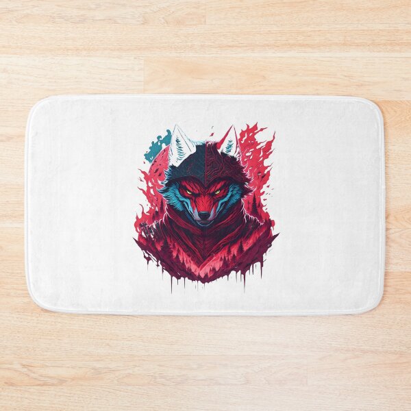 Item preview, Two-Faced Demon Wolf – Dark Fantasy Beast Illustration | Gothic Red Poster & Sticker designed and sold by CRAWO.