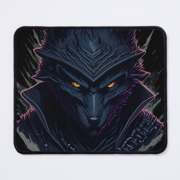 Item preview, Dark Evil Wolf Lord – Gothic Fantasy Warrior Illustration | Demon Poster & Sticker designed and sold by CRAWO.