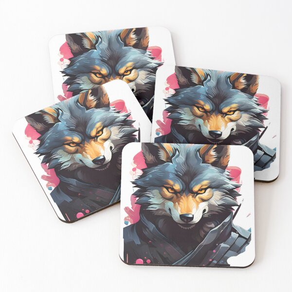 Item preview, Samurai Wolf – Stylized Warrior Animal Illustration | Anime Poster & Sticker designed and sold by CRAWO.