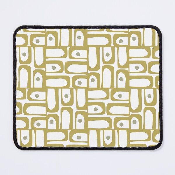 Item preview, Mid Century Modern Piquet Geometric Multi Pattern in Vintage Olive Green and White designed and sold by kierkegaard.