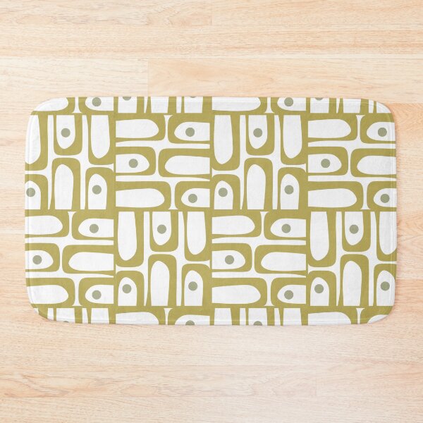 Item preview, Mid Century Modern Piquet Geometric Multi Pattern in Vintage Olive Green and White designed and sold by kierkegaard.
