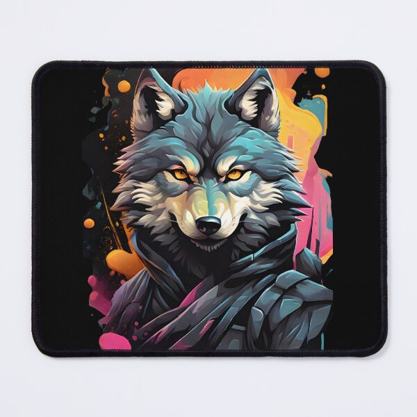 Item preview, Colorful Wolf – Stylized Fantasy Animal Illustration | Vibrant Poster & Sticker designed and sold by CRAWO.