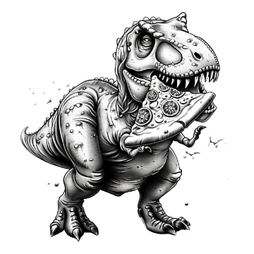 Artwork thumbnail, “Pizza Raptor” by AlexLineArt