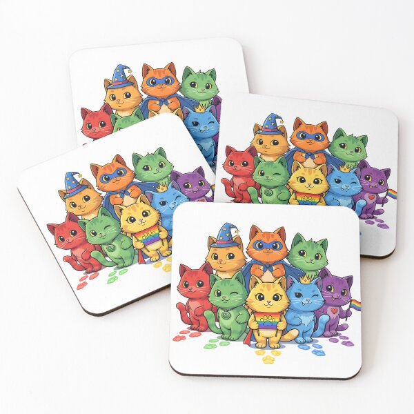 Item preview, Colorful Pride Cats LGBTQIA+ Illustration designed and sold by Cat World Store.