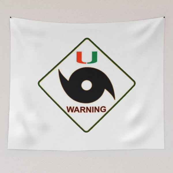 Item preview, The University Of Miami Hurricane Warning Sign designed and sold by Mark Jesus-Allen.
