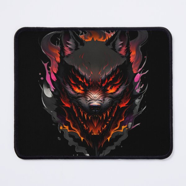 Item preview, Fire Wolf – Dark Fantasy Flaming Beast Illustration | Gothic Poster & Sticker designed and sold by CRAWO.