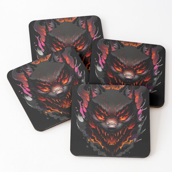 Item preview, Fire Wolf – Dark Fantasy Flaming Beast Illustration | Gothic Poster & Sticker designed and sold by CRAWO.