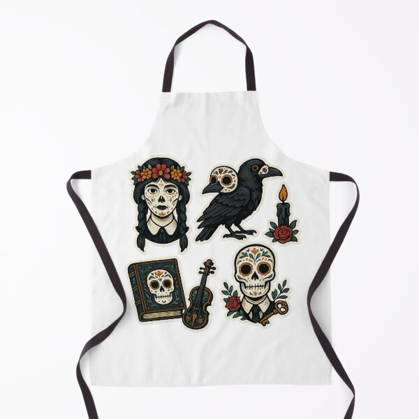 Item preview, Day of the Dead Gothic Sticker Pack – Sugar Skulls, Raven & Dark Aesthetic designed and sold by DebuggedDressed.