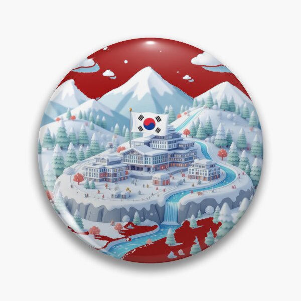Item preview,  Pyeongchang Ski Resort Panorama in Korea 3D Cute Sketch, designed and sold by PaintMeWorld.
