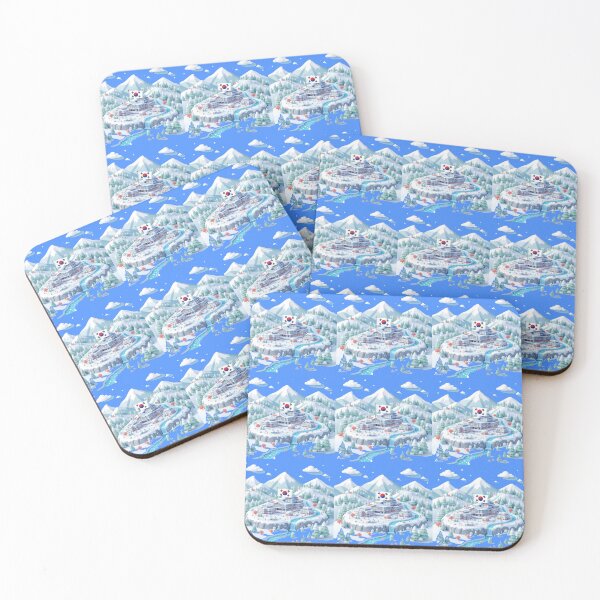 Item preview, Pyeongchang Ski Resort Panorama in Korea 3D Cute Sketch, designed and sold by PaintMeWorld.