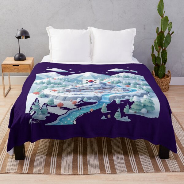 Item preview, Pyeongchang Ski Resort Panorama in Korea 3D Cute Sketch, designed and sold by PaintMeWorld.