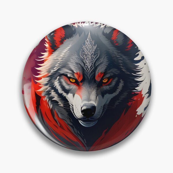 Artikelvorschau, Heiliger Roter Wolf – Dark Fantasy Mystische Bestie Illustration | Gothic Poster & Sticker entworfen und verkauft von CRAWO.