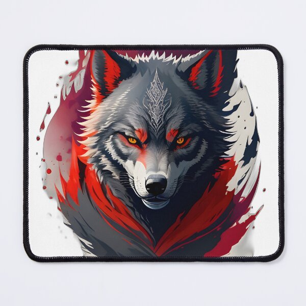Item preview, Sacred Red Wolf – Dark Fantasy Mystic Beast Illustration | Gothic Poster & Sticker designed and sold by CRAWO.