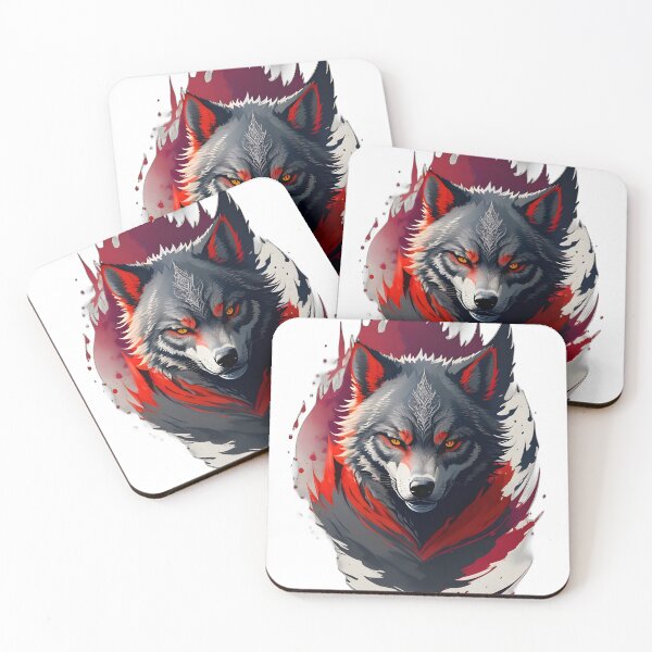 Item preview, Sacred Red Wolf – Dark Fantasy Mystic Beast Illustration | Gothic Poster & Sticker designed and sold by CRAWO.