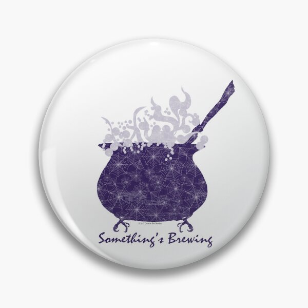Item preview, Something's Brewing Boiling Cauldron Purple Spiderwebs designed and sold by creativebeeshop.