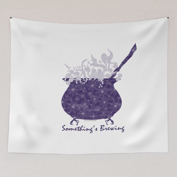 Item preview, Something's Brewing Boiling Cauldron Purple Spiderwebs designed and sold by creativebeeshop.