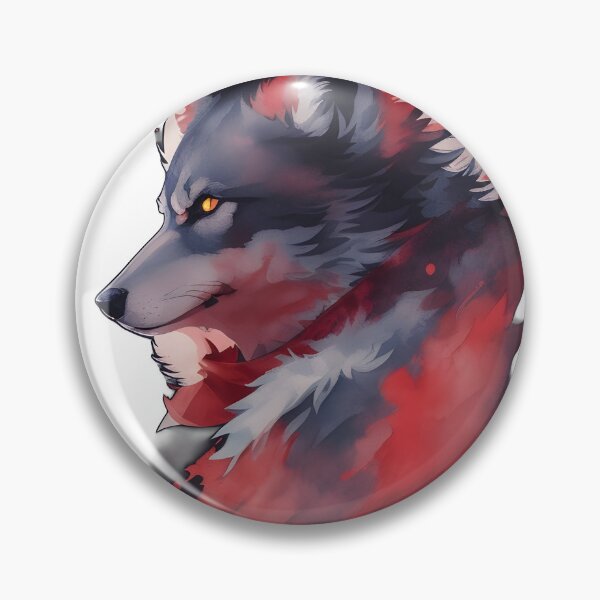 Item preview, Watercolor Wolf – Artistic Fantasy Animal Illustration | Red and Black Wolf Art designed and sold by CRAWO.